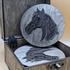 wood coasters for horse lovers; animal rustic coasters