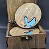 wood coasters with birds images