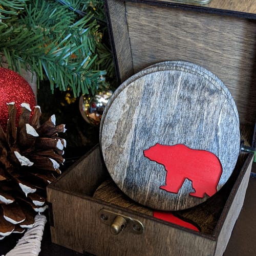 animal wood coasters