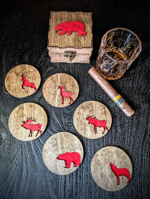Rustic Charm Wooden Coasters - Image 2