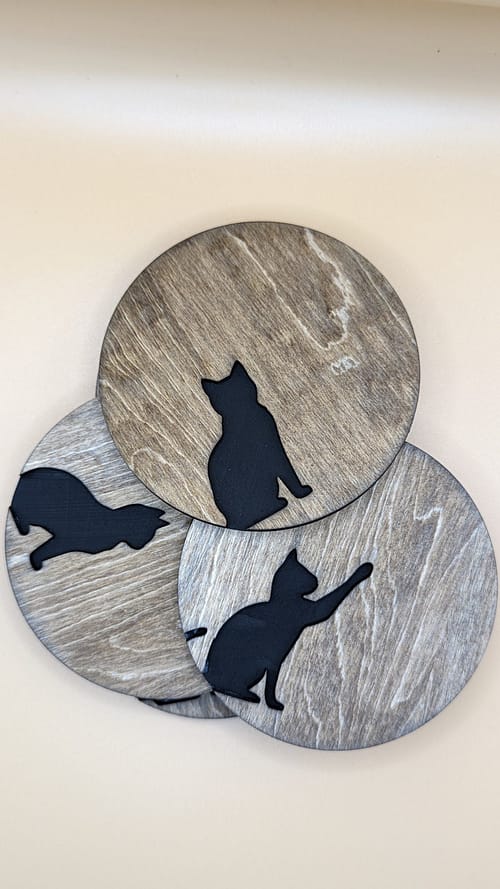 Rustic Coasters For Cat Lovers - Image 3
