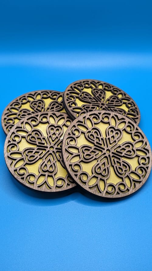 Geometric Pattern Wood Coasters - Image 6