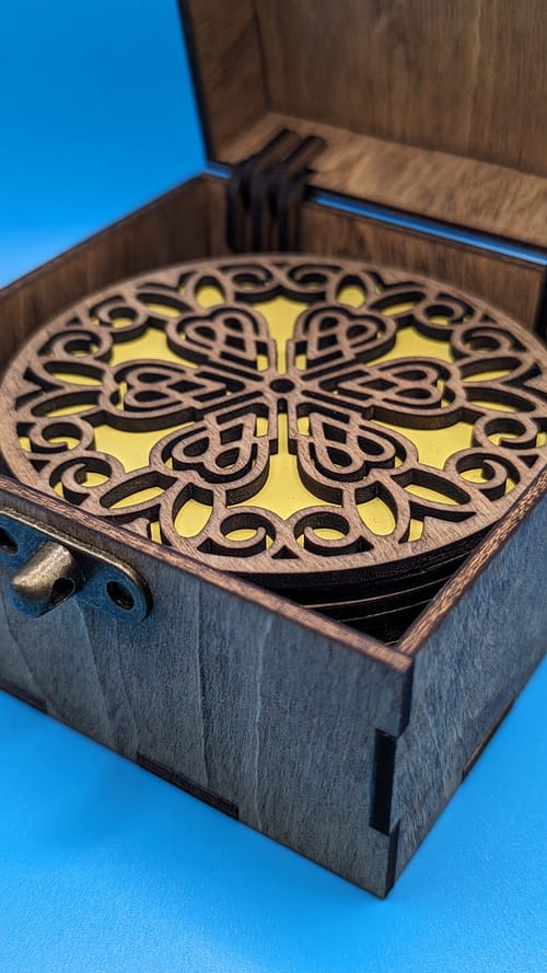Geometric Pattern Wood Coasters - Image 9